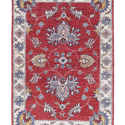 Ziegler 2' 10" X 4' 2" Hand Knotted Wool Rug 2' 10" X 4' 2" (86 X 127) / Red / Wool