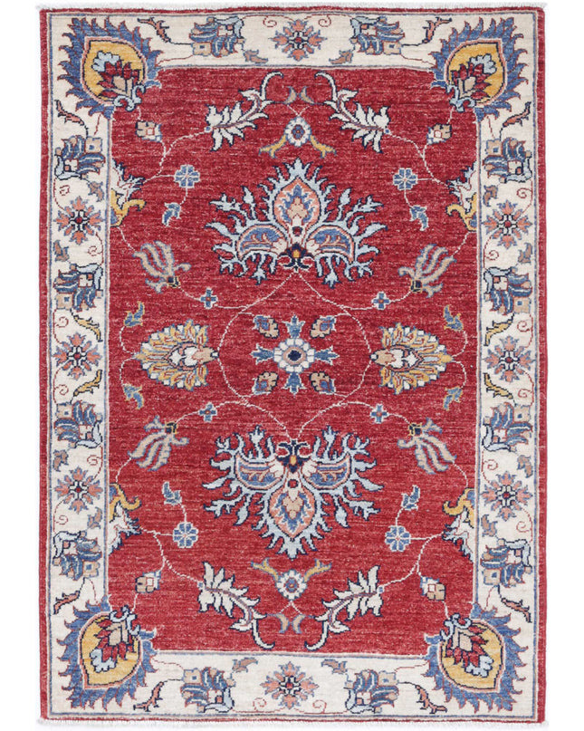 Ziegler 2' 10" X 4' 2" Hand Knotted Wool Rug 2' 10" X 4' 2" (86 X 127) / Red / Wool