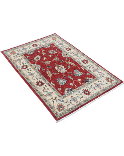 Ziegler 2' 10" X 4' 2" Hand Knotted Wool Rug 2' 10" X 4' 2" (86 X 127) / Red / Wool