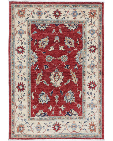 Ziegler 2' 10" X 4' 2" Hand Knotted Wool Rug 2' 10" X 4' 2" (86 X 127) / Red / Wool