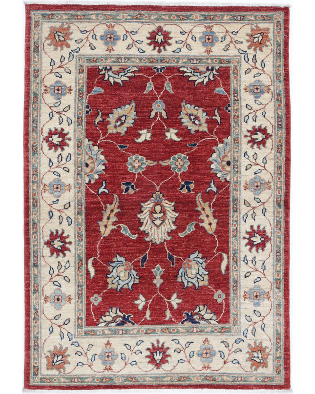 Ziegler 2' 10" X 4' 2" Hand Knotted Wool Rug 2' 10" X 4' 2" (86 X 127) / Red / Wool