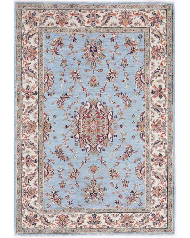 Ziegler 4' 0" X 5' 9" Hand Knotted Wool Rug 4' 0" X 5' 9" (122 X 175) / Blue / Wool