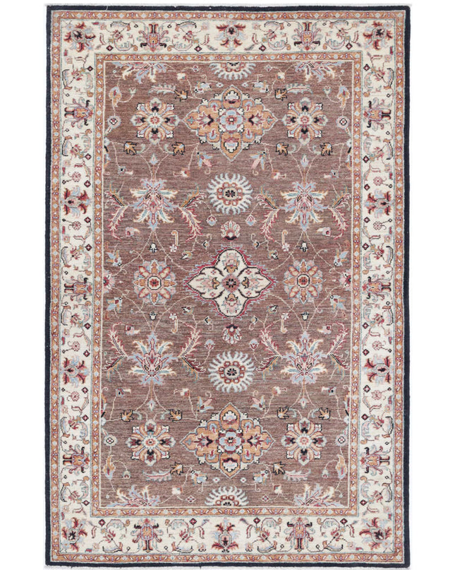 Ziegler 3' 9" X 6' 0" Hand Knotted Wool Rug 3' 9" X 6' 0" (114 X 183) / Brown / Wool