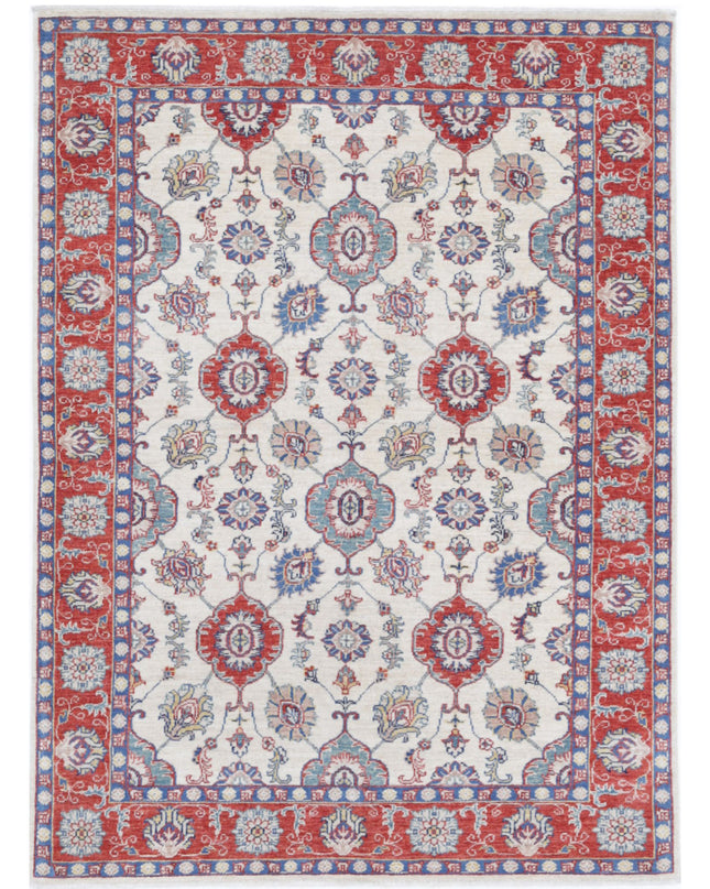 Ziegler 4' 2" X 5' 9" Hand Knotted Wool Rug 4' 2" X 5' 9" (127 X 175) / Ivory / Wool