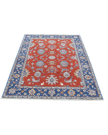 Ziegler 4' 0" X 5' 9" Hand Knotted Wool Rug 4' 0" X 5' 9" (122 X 175) / Rust / Wool