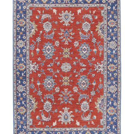 Ziegler 4' 0" X 5' 9" Hand Knotted Wool Rug 4' 0" X 5' 9" (122 X 175) / Rust / Wool