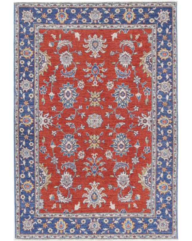 Ziegler 4' 0" X 5' 9" Hand Knotted Wool Rug 4' 0" X 5' 9" (122 X 175) / Rust / Wool