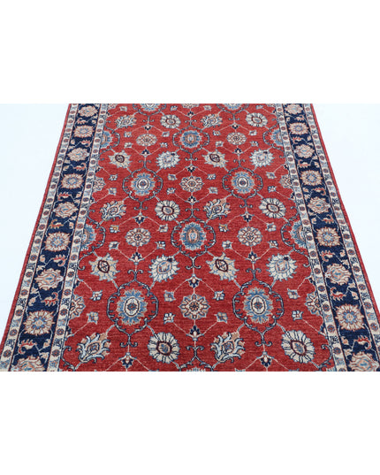 Ziegler 4' 0" X 5' 9" Hand Knotted Wool Rug 4' 0" X 5' 9" (122 X 175) / Red / Wool