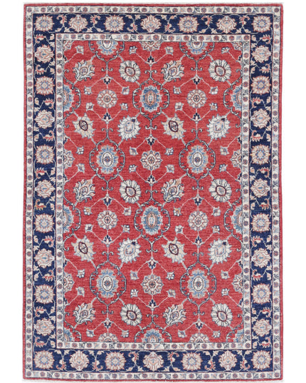 Ziegler 4' 0" X 5' 9" Hand Knotted Wool Rug 4' 0" X 5' 9" (122 X 175) / Red / Wool