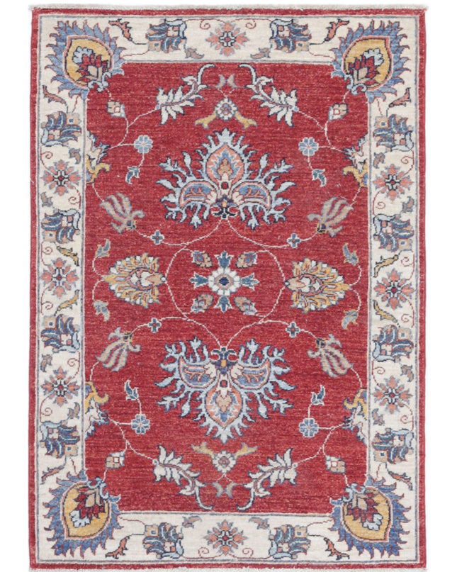Ziegler 2' 9" X 4' 0" Hand Knotted Wool Rug 2' 9" X 4' 0" (84 X 122) / Red / Wool