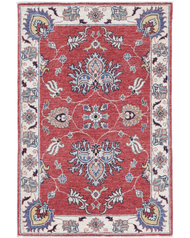 Ziegler 2' 9" X 4' 1" Hand Knotted Wool Rug 2' 9" X 4' 1" (84 X 124) / Red / Wool