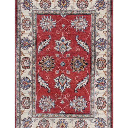 Ziegler 2' 9" X 4' 3" Hand Knotted Wool Rug 2' 9" X 4' 3" (84 X 130) / Red / Wool