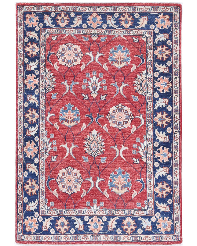 Ziegler 2' 9" X 4' 3" Hand Knotted Wool Rug 2' 9" X 4' 3" (84 X 130) / Red / Wool