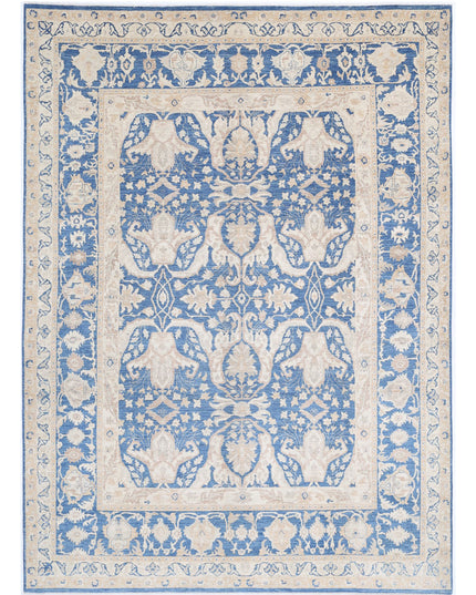 Ziegler 8' 6" X 11' 7" Hand Knotted Wool Rug 8' 6" X 11' 7" (259 X 353) / Blue / Wool
