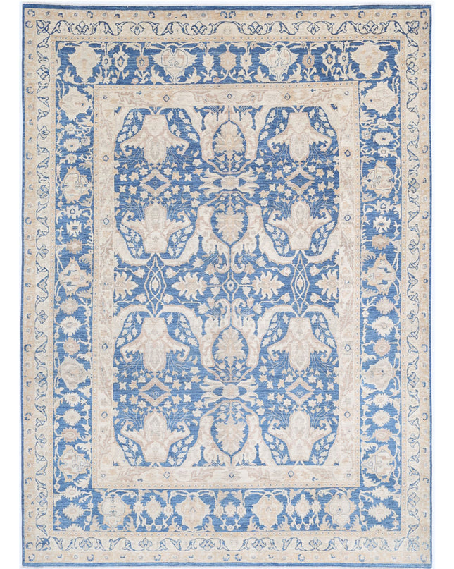 Ziegler 8' 6" X 11' 7" Hand Knotted Wool Rug 8' 6" X 11' 7" (259 X 353) / Blue / Wool