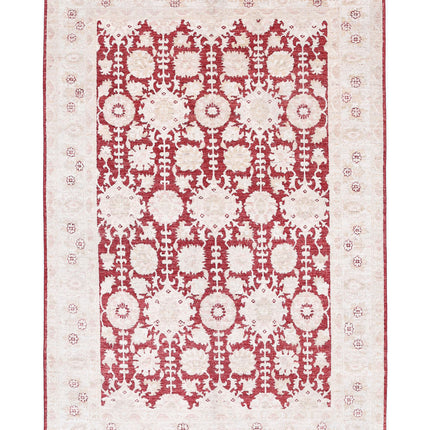 Ziegler 5' 11" X 8' 8" Hand Knotted Wool Rug 5' 11" X 8' 8" (180 X 264) / Red / Wool