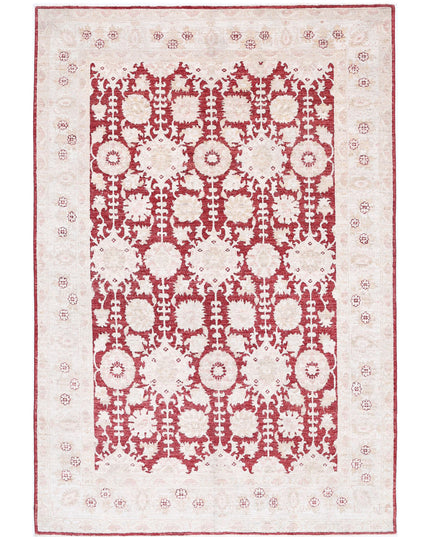 Ziegler 5' 11" X 8' 8" Hand Knotted Wool Rug 5' 11" X 8' 8" (180 X 264) / Red / Wool