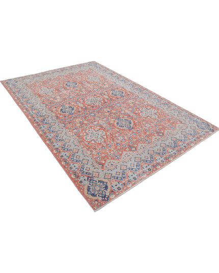 Ziegler 5' 11" X 8' 10" Hand Knotted Wool Rug 5' 11" X 8' 10" (180 X 269) / Peach / Wool