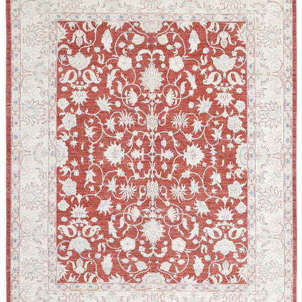 Ziegler 7' 11" X 9' 8" Hand Knotted Wool Rug 7' 11" X 9' 8" (241 X 295) / Red / Wool