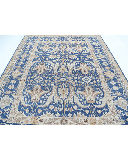 Ziegler 7' 10" X 9' 9" Hand Knotted Wool Rug 7' 10" X 9' 9" (239 X 297) / Blue / Wool