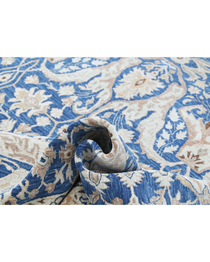 Ziegler 7' 10" X 9' 9" Hand Knotted Wool Rug 7' 10" X 9' 9" (239 X 297) / Blue / Wool