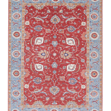 Ziegler 6' 8" X 9' 3" Hand Knotted Wool Rug 6' 8" X 9' 3" (203 X 282) / Red / Wool