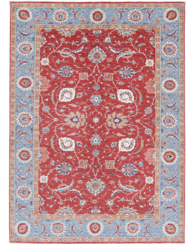 Ziegler 6' 8" X 9' 3" Hand Knotted Wool Rug 6' 8" X 9' 3" (203 X 282) / Red / Wool
