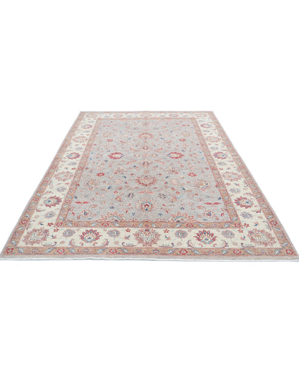Ziegler 6' 6" X 9' 5" Hand Knotted Wool Rug 6' 6" X 9' 5" (198 X 287) / Grey / Wool