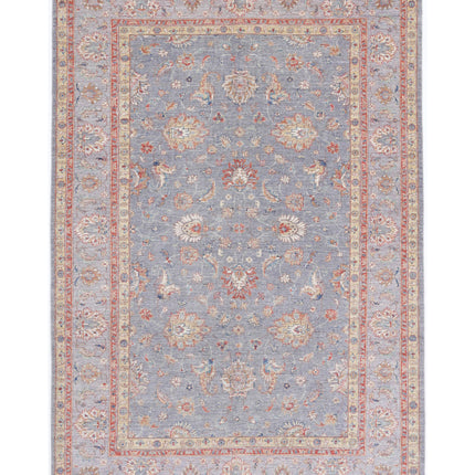 Ziegler 6' 7" X 9' 10" Hand Knotted Wool Rug 6' 7" X 9' 10" (201 X 300) / Grey / Wool