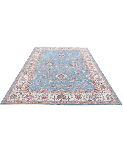 Ziegler 6' 7" X 9' 5" Hand Knotted Wool Rug 6' 7" X 9' 5" (201 X 287) / Blue / Wool