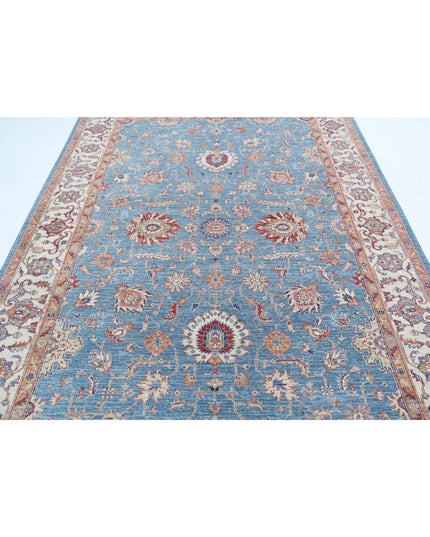 Ziegler 6' 7" X 9' 5" Hand Knotted Wool Rug 6' 7" X 9' 5" (201 X 287) / Blue / Wool