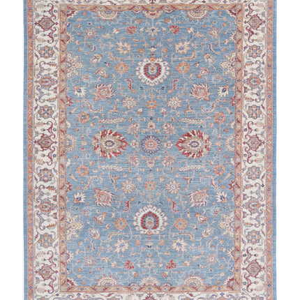 Ziegler 6' 7" X 9' 5" Hand Knotted Wool Rug 6' 7" X 9' 5" (201 X 287) / Blue / Wool