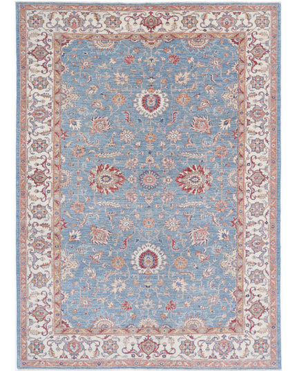 Ziegler 6' 7" X 9' 5" Hand Knotted Wool Rug 6' 7" X 9' 5" (201 X 287) / Blue / Wool