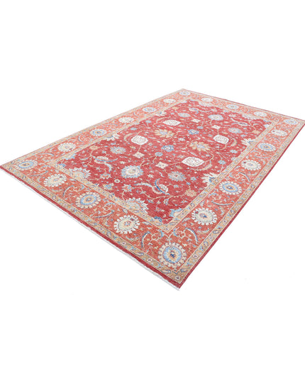 Ziegler 6' 7" X 10' 2" Hand Knotted Wool Rug 6' 7" X 10' 2" (201 X 310) / Red / Wool