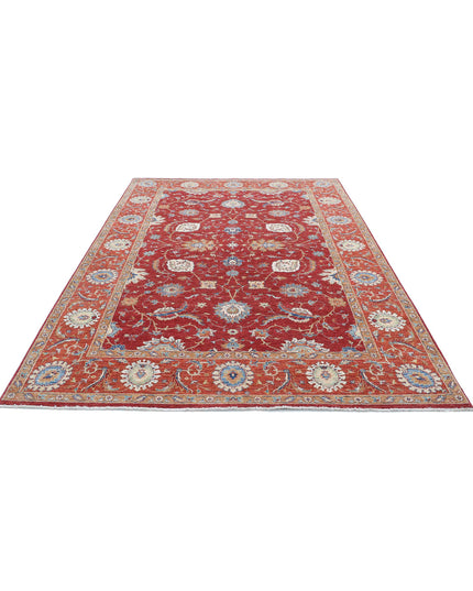 Ziegler 6' 7" X 10' 2" Hand Knotted Wool Rug 6' 7" X 10' 2" (201 X 310) / Red / Wool