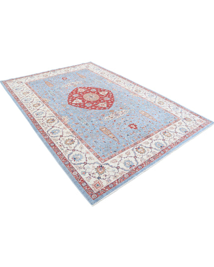 Ziegler 6' 9" X 9' 9" Hand Knotted Wool Rug 6' 9" X 9' 9" (206 X 297) / Blue / Wool