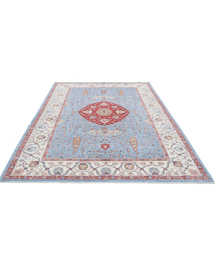 Ziegler 6' 9" X 9' 9" Hand Knotted Wool Rug 6' 9" X 9' 9" (206 X 297) / Blue / Wool