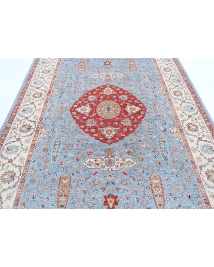 Ziegler 6' 9" X 9' 9" Hand Knotted Wool Rug 6' 9" X 9' 9" (206 X 297) / Blue / Wool