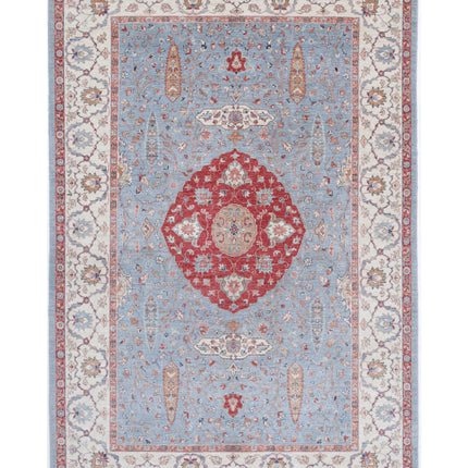 Ziegler 6' 9" X 9' 9" Hand Knotted Wool Rug 6' 9" X 9' 9" (206 X 297) / Blue / Wool