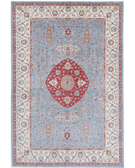 Ziegler 6' 9" X 9' 9" Hand Knotted Wool Rug 6' 9" X 9' 9" (206 X 297) / Blue / Wool