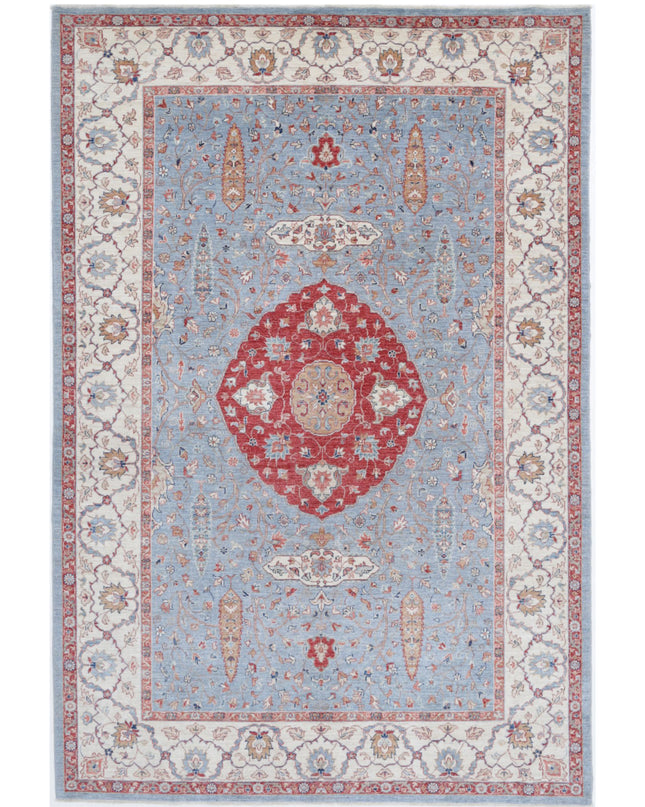 Ziegler 6' 9" X 9' 9" Hand Knotted Wool Rug 6' 9" X 9' 9" (206 X 297) / Blue / Wool