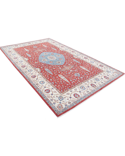 Ziegler 6' 7" X 10' 5" Hand Knotted Wool Rug 6' 7" X 10' 5" (201 X 318) / Red / Wool