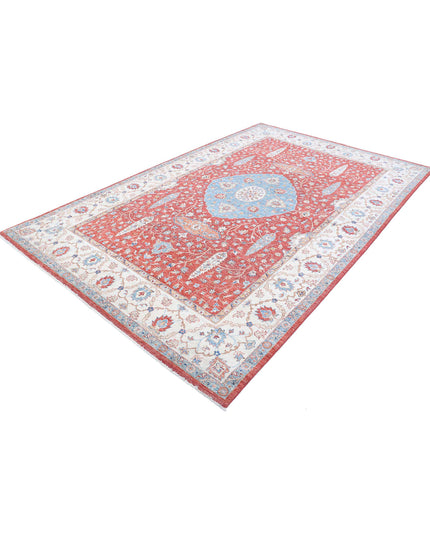 Ziegler 6' 7" X 10' 5" Hand Knotted Wool Rug 6' 7" X 10' 5" (201 X 318) / Red / Wool