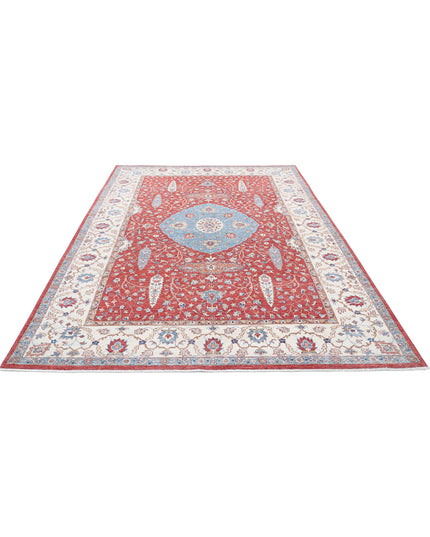 Ziegler 6' 7" X 10' 5" Hand Knotted Wool Rug 6' 7" X 10' 5" (201 X 318) / Red / Wool
