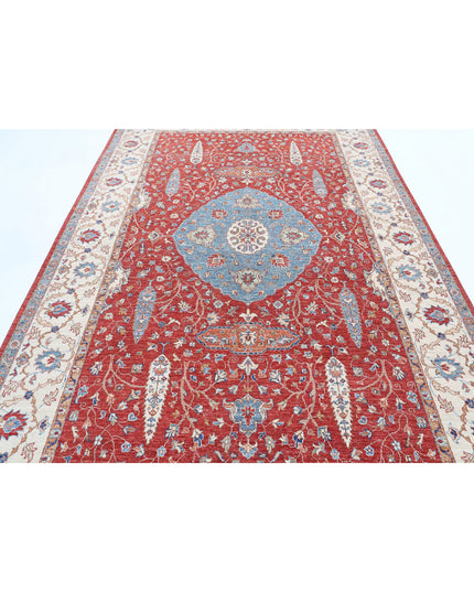 Ziegler 6' 7" X 10' 5" Hand Knotted Wool Rug 6' 7" X 10' 5" (201 X 318) / Red / Wool