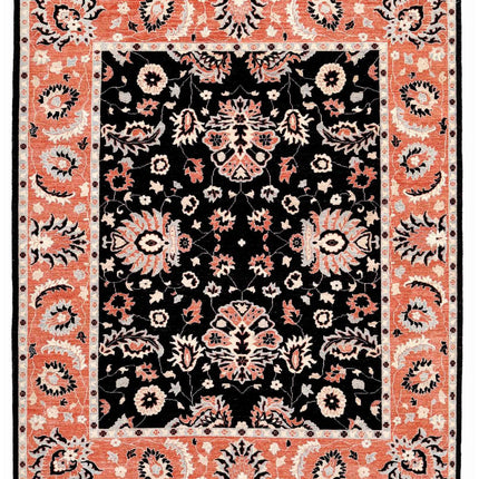 Ziegler 8' 5" X 9' 11" Hand Knotted Wool Rug 8' 5" X 9' 11" (257 X 302) / Black / Wool