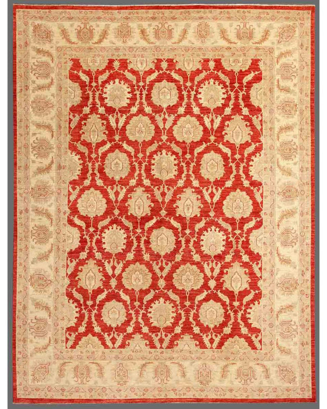 Ziegler 9' 7" X 12' 7" Hand Knotted Wool Rug 9' 7" X 12' 7" (292 X 383) / Red / Wool