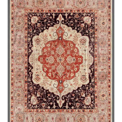 Ziegler 7' 1" X 10' 5" Hand Knotted Wool Rug 7' 1" X 10' 5" (216 X 318) / Brown / Wool