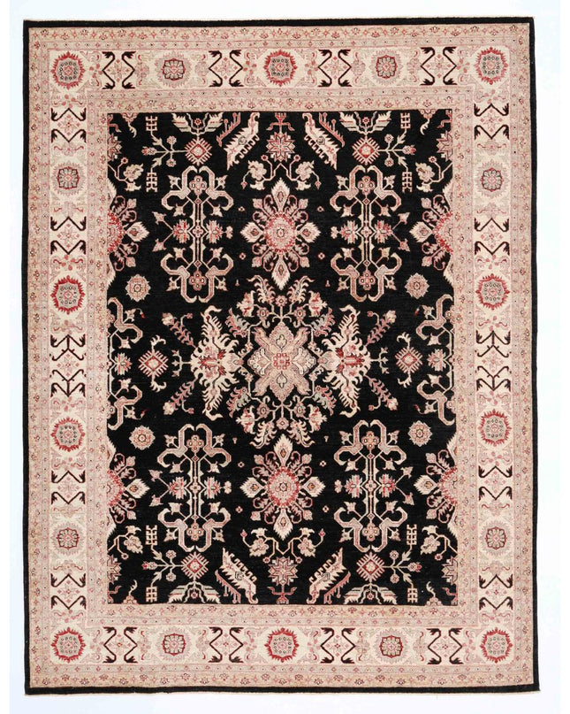 Ziegler 7' 1" X 10' 2" Hand Knotted Wool Rug 7' 1" X 10' 2" (216 X 310) / Black / Wool