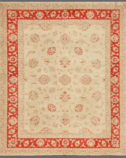 Ziegler 8' 1" X 9' 2" Hand Knotted Wool Rug 8' 1" X 9' 2" (246 X 280) / Ivory / Wool